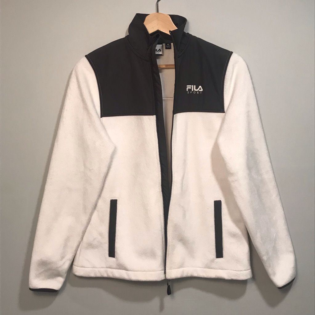 Fila White Fleece Synchilla Jacket Xs